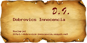 Dobrovics Innocencia névjegykártya